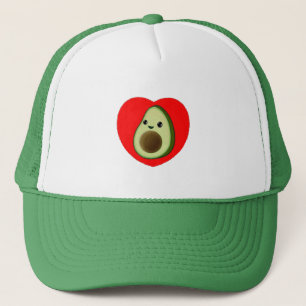 Cute Baby Cartoon Avocado in Red Heart Trucker Pet