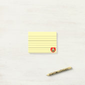 Cute Baby Cartoon Avocado in rood hart, met een ge Post-it® Notes (Op bureau)
