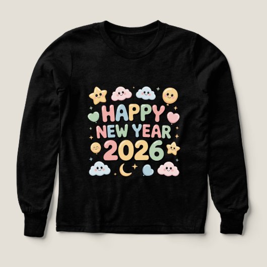 Cute Baby Cartoon New Year 2026 Illustration (Voorkant)