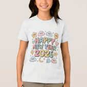Cute Baby Cartoon New Year 2026 Illustration Tri-Blend Shirt (Voorkant)