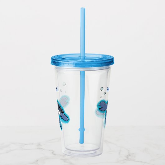 Cute baby cartoon zee  acryl drinkbeker (Rechts)