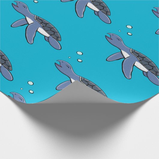 Cute baby cartoon zee  cadeaupapier (Hoek)