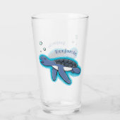 Cute baby cartoon zee glas (Achterkant)
