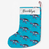 Cute baby cartoon zee  kleine kerstsok (Achterkant)