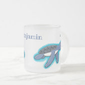 Cute baby cartoon zee  matglas koffiemok (Voorkant rechts)