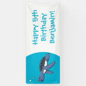 Cute baby cartoon zee spandoek (Verticaal)