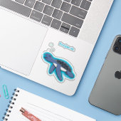 Cute baby cartoon zee  sticker (Laptop met iPhone)