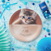 Cute Baby Cat | Aangepaste Borden op jaarpapier Papieren Bordje (Feest)