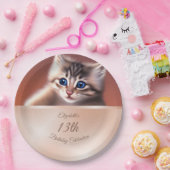 Cute Baby Cat | Aangepaste Borden op jaarpapier Papieren Bordje (Feest)