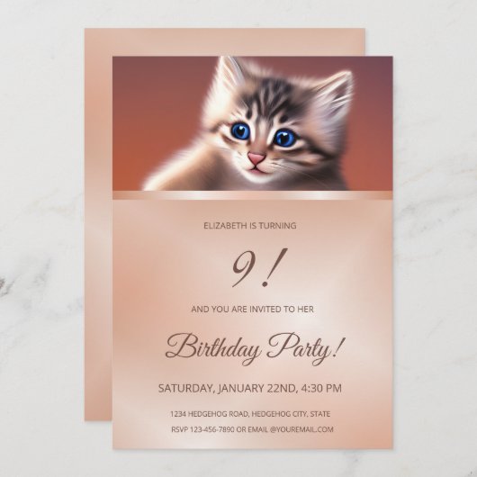 Cute Baby Cat | Uitnodiging tot het indienen van R (Voorkant / Achterkant)