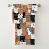 Cute baby cats Patroon - Bath Towels Bad Handdoek (Insitu)