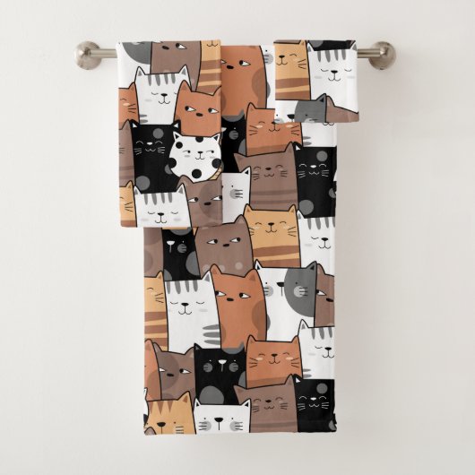 Cute baby cats Patroon - Bath Towels Bad Handdoek (Insitu)