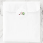 Cute Baby Chasing Ladybug Ronde Sticker (Tas)