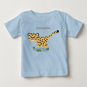 Cute baby cheetah draaiende cartoon illustratie