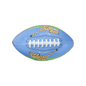Cute baby cheetah draaiende cartoon illustratie american football (Voorkant)