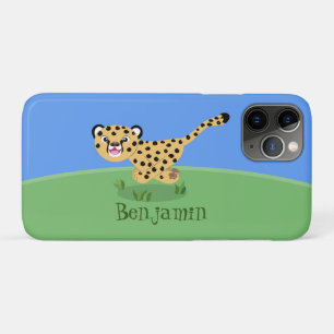 Cute baby cheetah draaiende cartoon illustratie Case-Mate iPhone case