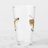 Cute baby cheetah draaiende cartoon illustratie glas (Links)