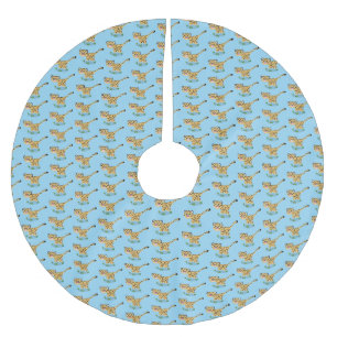 Cute baby cheetah draaiende cartoon illustratie kerstboom rok