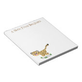 Cute baby cheetah draaiende cartoon illustratie notitieblok (Schuin)