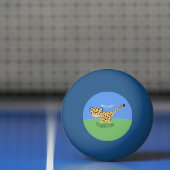 Cute baby cheetah draaiende cartoon illustratie pingpongbal (Net)