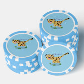 Cute baby cheetah draaiende cartoon illustratie poker chips (Opstapeling)