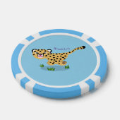 Cute baby cheetah draaiende cartoon illustratie poker chips (Enkel)