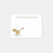 Cute baby cheetah draaiende cartoon illustratie post-it® notes (Voorkant)