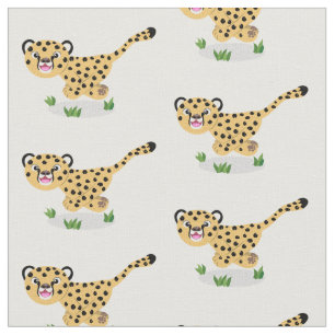 Cute baby cheetah draaiende cartoon illustratie stof