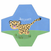 Cute baby cheetah draaiende cartoon illustratie voetbal (Enkel)