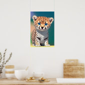 Cute Baby Cheetah for Kids | 2:3 Poster (Keuken)