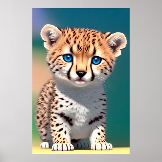 Cute Baby Cheetah for Kids | 2:3 Poster (Voorkant)