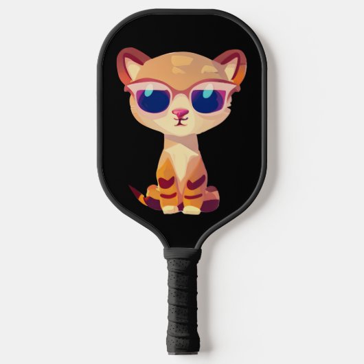 Cute Baby Cheetah met zonnebril Pickleball Paddle (Voorkant)