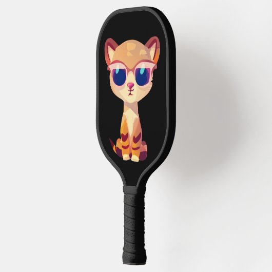 Cute Baby Cheetah met zonnebril Pickleball Paddle (Links)