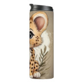 Cute Baby Cheetah Watercolor Illustration  Thermosbeker (Geroteerd rechts)