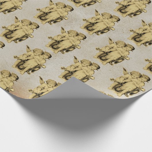 Cute Baby Cherub Cupid Angels Kraft Cadeaupapier (Hoek)