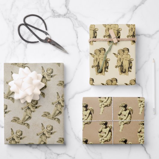 Cute  Baby Cherub Cupid Angels Kraft Inpakpapier Vel (Voorkant)
