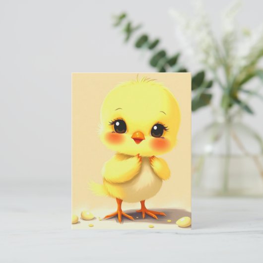 Cute Baby Chick Briefkaart (Staand voorkant)