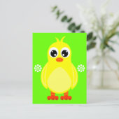 Cute Baby Chick Cartoon Briefkaart (Staand voorkant)