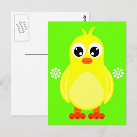 Cute Baby Chick Cartoon Briefkaart (Voorkant / Achterkant)