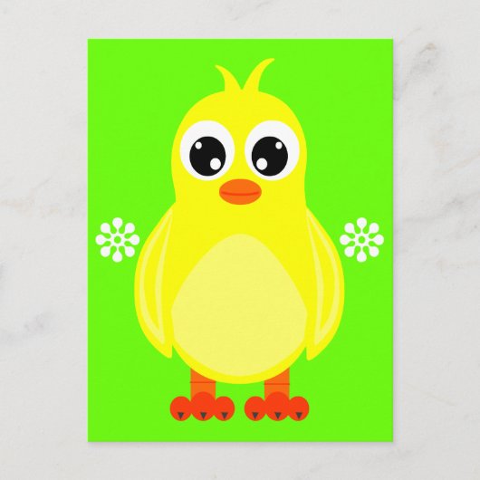 Cute Baby Chick Cartoon Briefkaart (Voorkant)