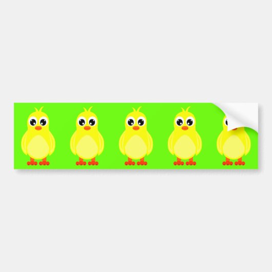 Cute Baby Chick Cartoon Bumpersticker (Voorkant)