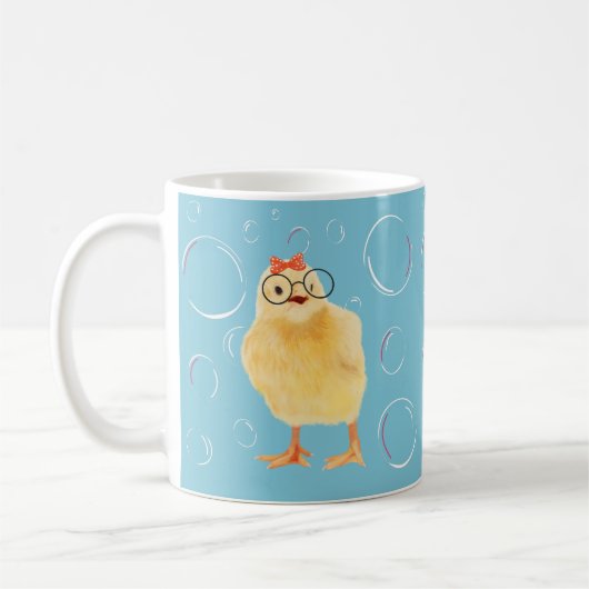 Cute Baby Chick met bril Koffiemok (Links)