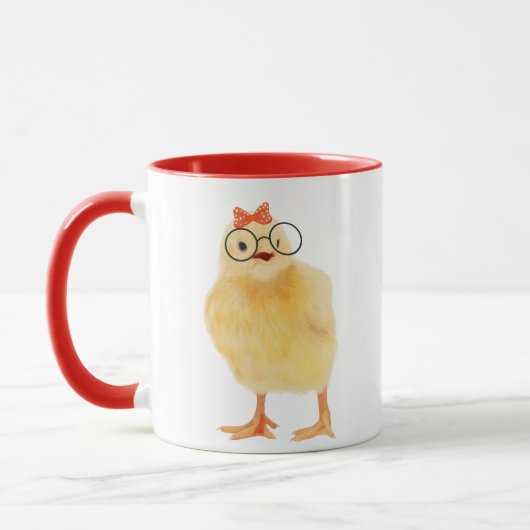 Cute Baby Chick met bril Mok (Links)
