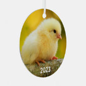 Cute Baby Chick Metalen Ornament (Voorkant Rechts)