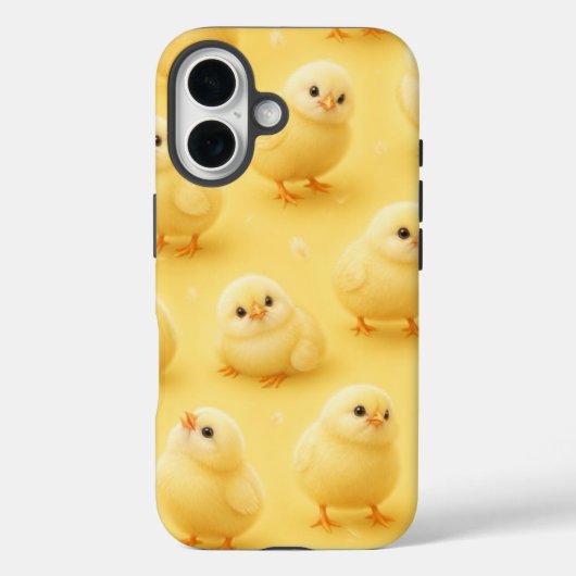 Cute Baby Chick Phone Case - Fluffy Yellow (Achterkant)