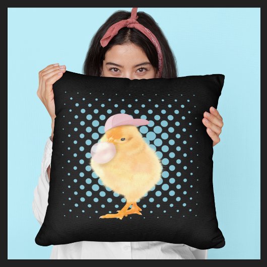 Cute Baby Chick Pink Bubblegum Kussen
