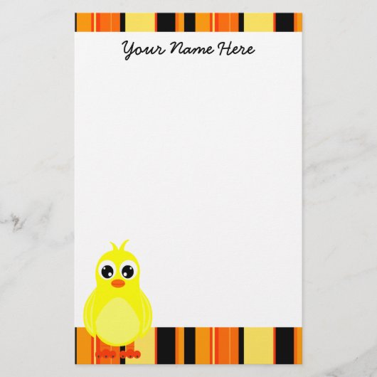 Cute Baby Chick Stationery Briefpapier (Voorkant)