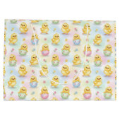 Cute Baby Chick Watercolor Easter Groot Cadeauzakje (Achterkant)