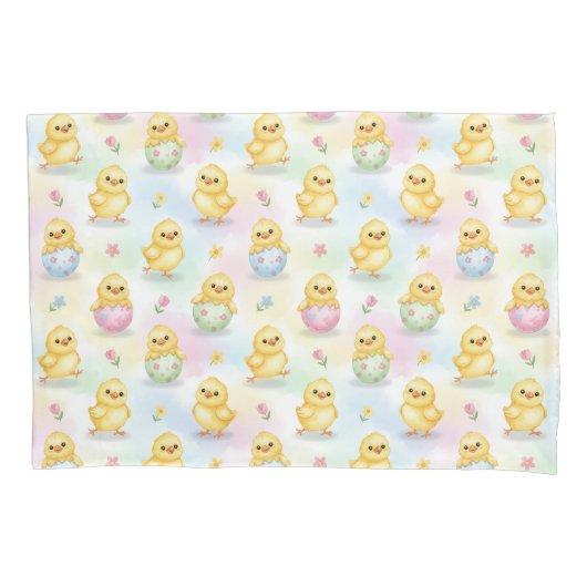 Cute Baby Chick Watercolor Easter  Kussensloop (Voorkant)
