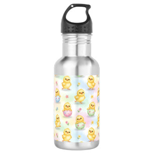 Cute Baby Chick Watercolor Pasen Waterfles